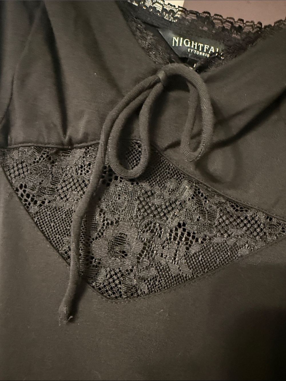 Black Midi Dress with Lace Detail - Women - Picture 3 of 5